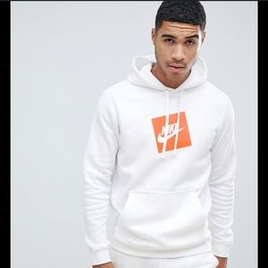 Nike White Orange Box Hoodie